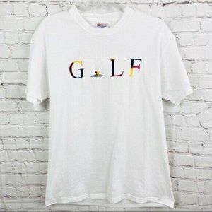 VTG 90s Short Sleeve Golf Ball Shirt Embroidered